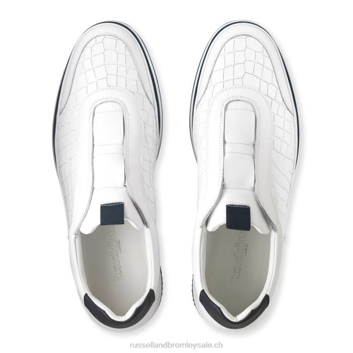 blanc 8BN6440 Hommes Russell And Bromley baskets sans lacets oxford san giusto