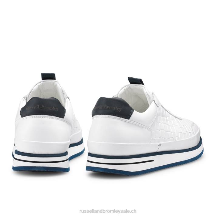 blanc 8BN6440 Hommes Russell And Bromley baskets sans lacets oxford san giusto