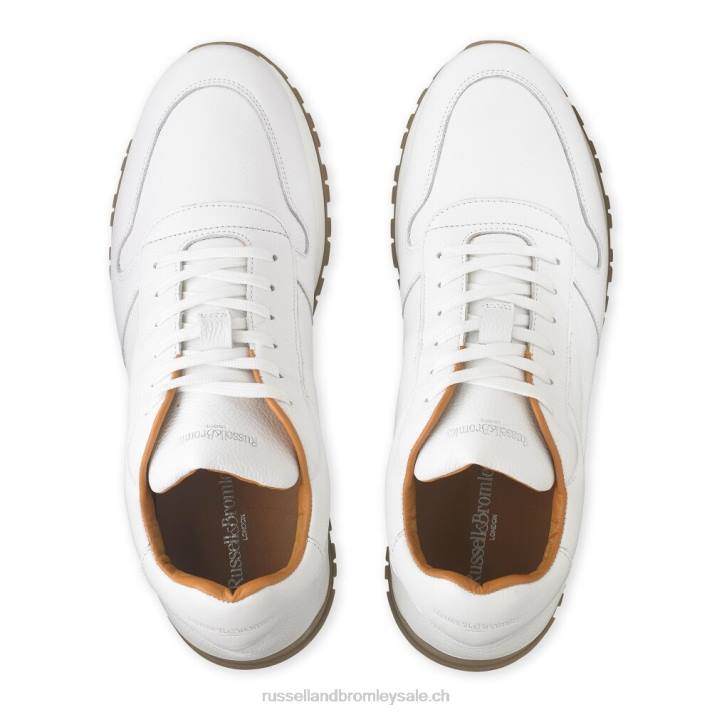 blanc 8BN6451 Hommes Russell And Bromley coureur de piste à lacets