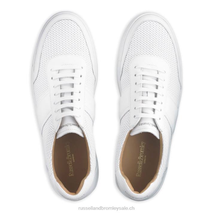 blanc 8BN6472 Hommes Russell And Bromley baskets bowery oxford en dentelle