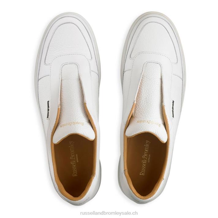 blanc 8BN6473 Hommes Russell And Bromley baskets sans lacets lex