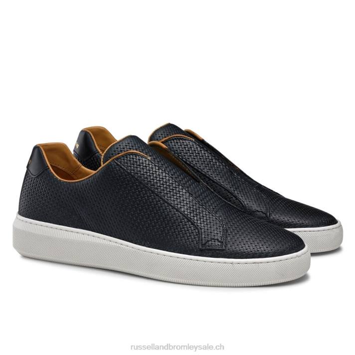 bleu 8BN6429 Hommes Russell And Bromley baskets sans lacets clearway m