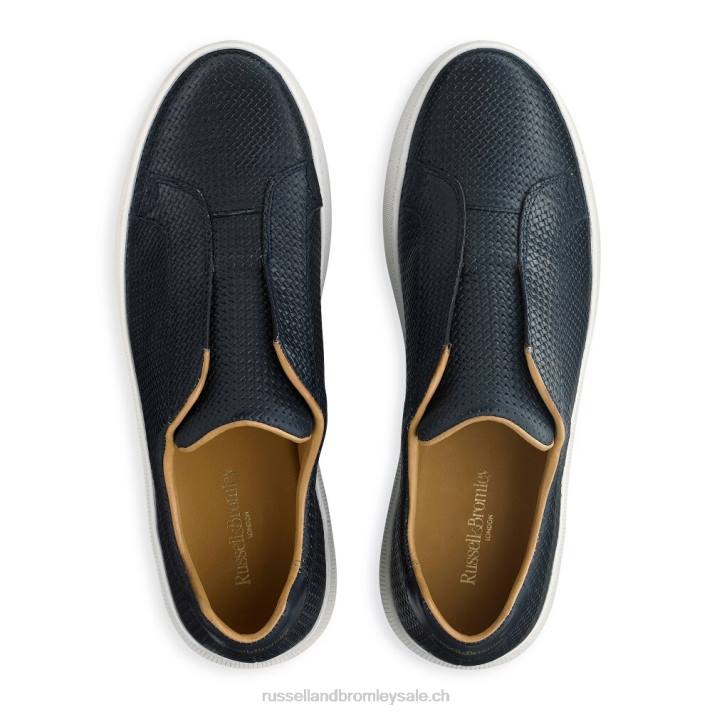 bleu 8BN6429 Hommes Russell And Bromley baskets sans lacets clearway m