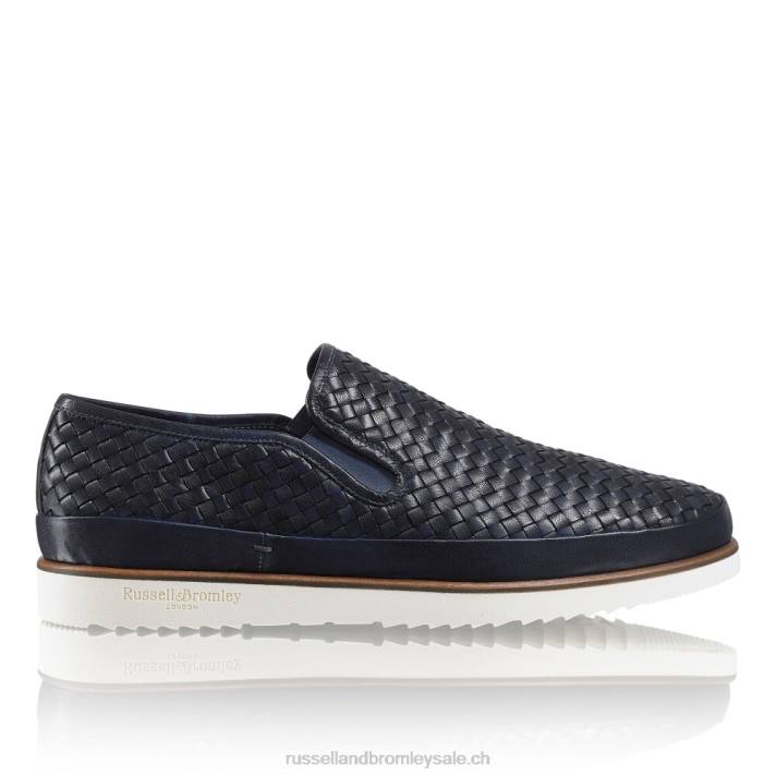 bleu 8BN6434 Hommes Russell And Bromley baskets à enfiler sanmarino