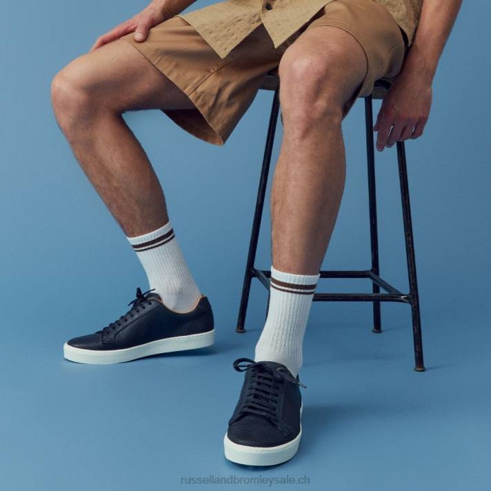 bleu 8BN6459 Hommes Russell And Bromley baskets basses park run