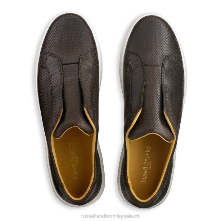 brun 8BN6430 Hommes Russell And Bromley baskets sans lacets clearway m