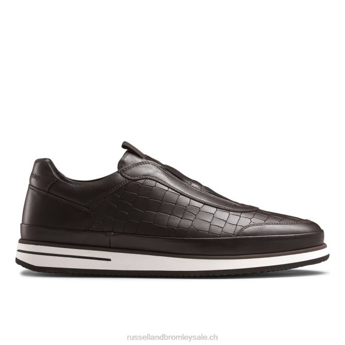 brun 8BN6432 Hommes Russell And Bromley baskets sans lacets oxford san giusto