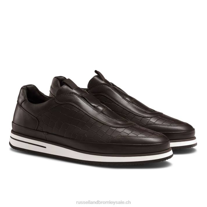 brun 8BN6432 Hommes Russell And Bromley baskets sans lacets oxford san giusto