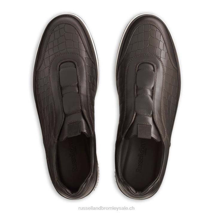 brun 8BN6432 Hommes Russell And Bromley baskets sans lacets oxford san giusto