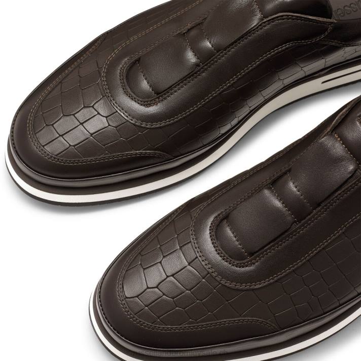 brun 8BN6432 Hommes Russell And Bromley baskets sans lacets oxford san giusto