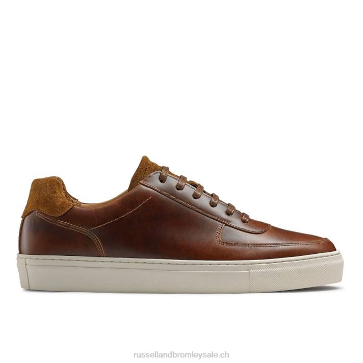 brun 8BN6442 Hommes Russell And Bromley baskets à lacets outfield