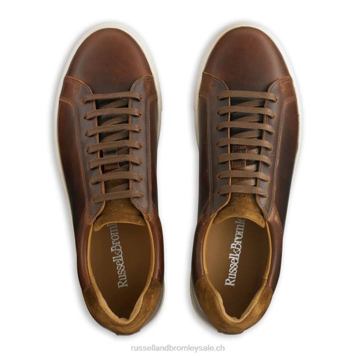 brun 8BN6453 Hommes Russell And Bromley baskets à lacets downfield derby