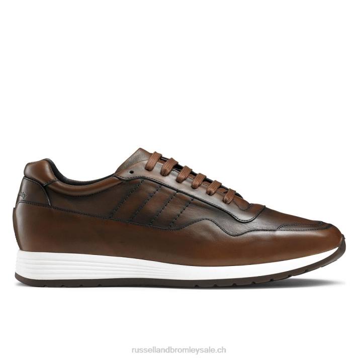 brun 8BN6464 Hommes Russell And Bromley baskets de luxe à lacets Run Time