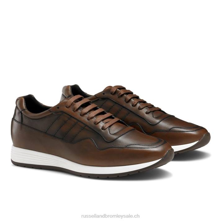 brun 8BN6464 Hommes Russell And Bromley baskets de luxe à lacets Run Time