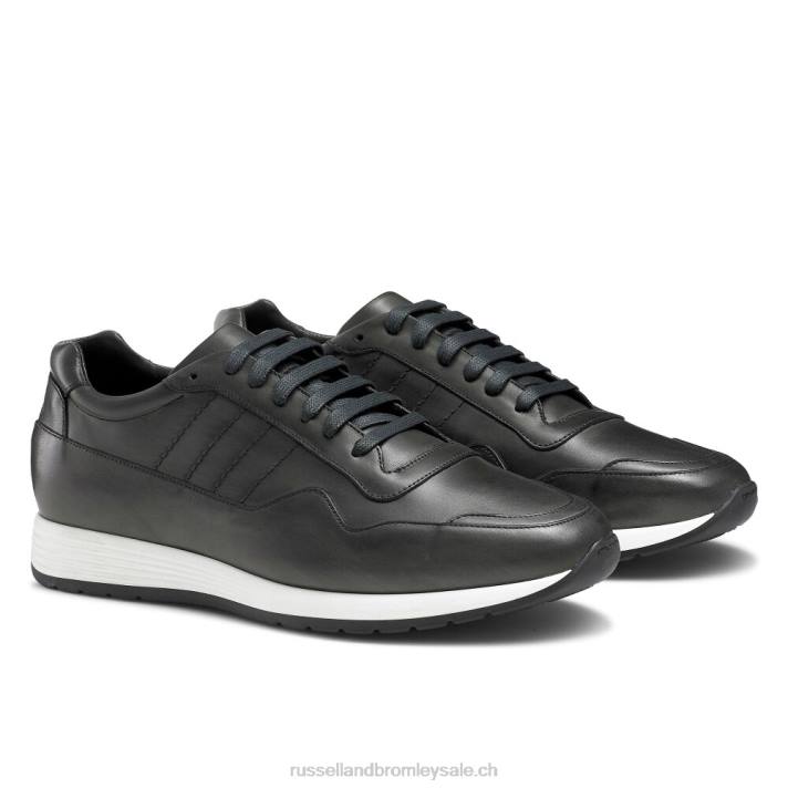 gris 8BN6465 Hommes Russell And Bromley baskets de luxe à lacets Run Time