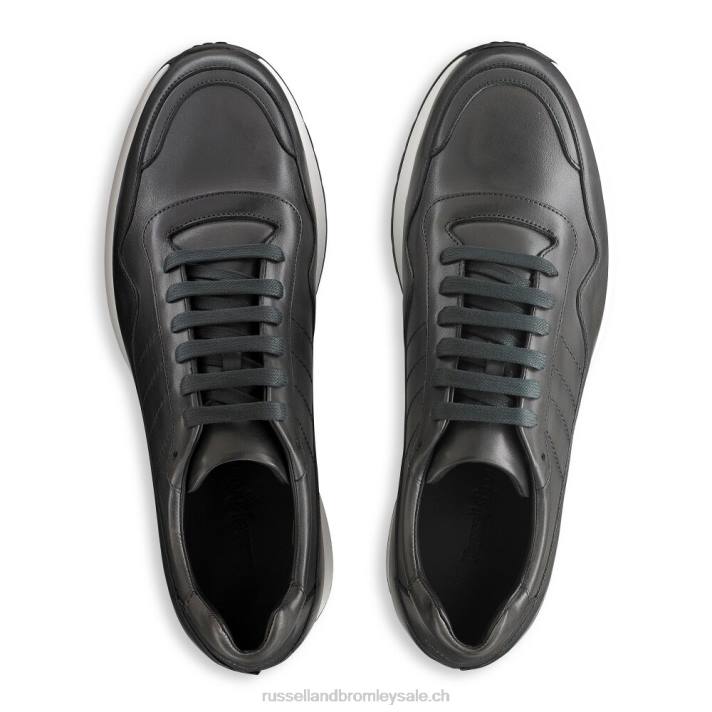 gris 8BN6465 Hommes Russell And Bromley baskets de luxe à lacets Run Time