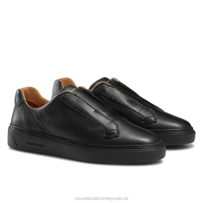noir 8BN6424 Hommes Russell And Bromley baskets sans lacets slipway