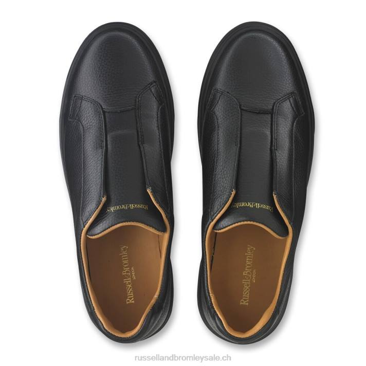 noir 8BN6424 Hommes Russell And Bromley baskets sans lacets slipway