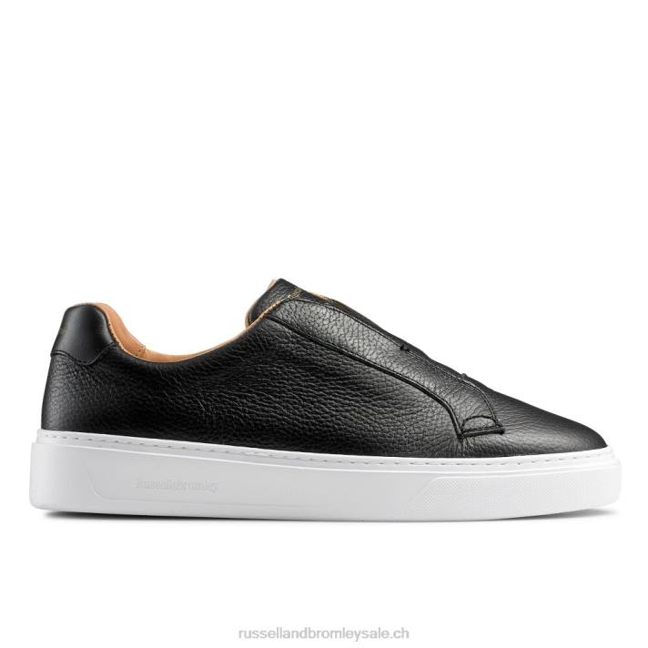 noir 8BN6427 Hommes Russell And Bromley baskets sans lacets slipway
