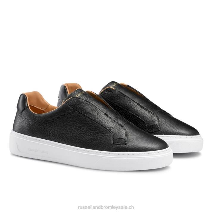 noir 8BN6427 Hommes Russell And Bromley baskets sans lacets slipway