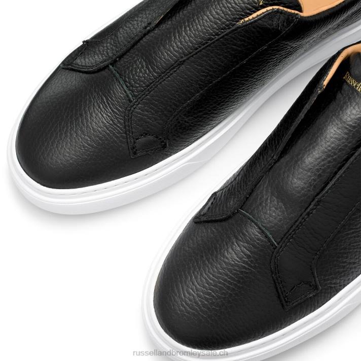 noir 8BN6427 Hommes Russell And Bromley baskets sans lacets slipway