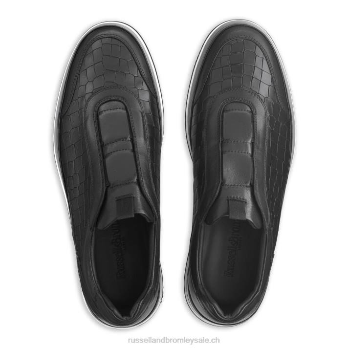 noir 8BN6431 Hommes Russell And Bromley baskets sans lacets oxford san giusto