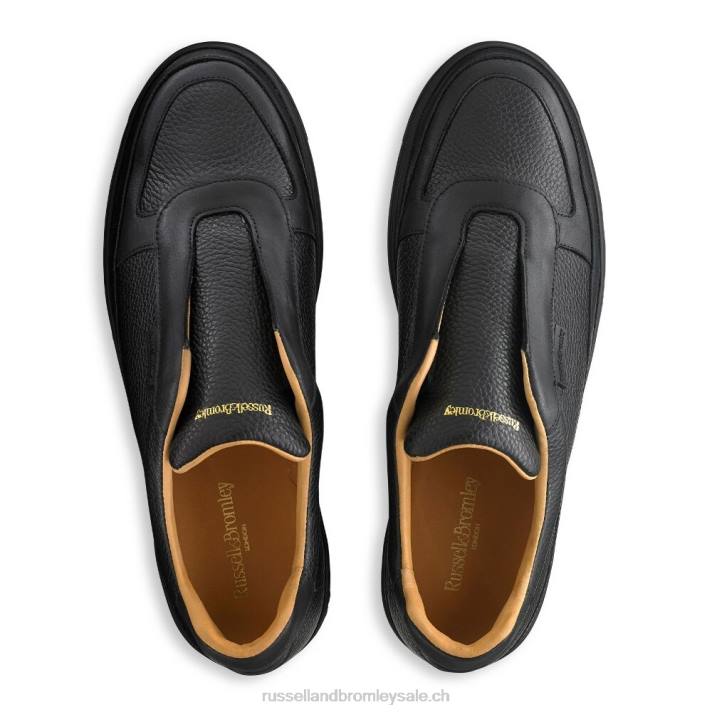 noir 8BN6470 Hommes Russell And Bromley baskets sans lacets lex