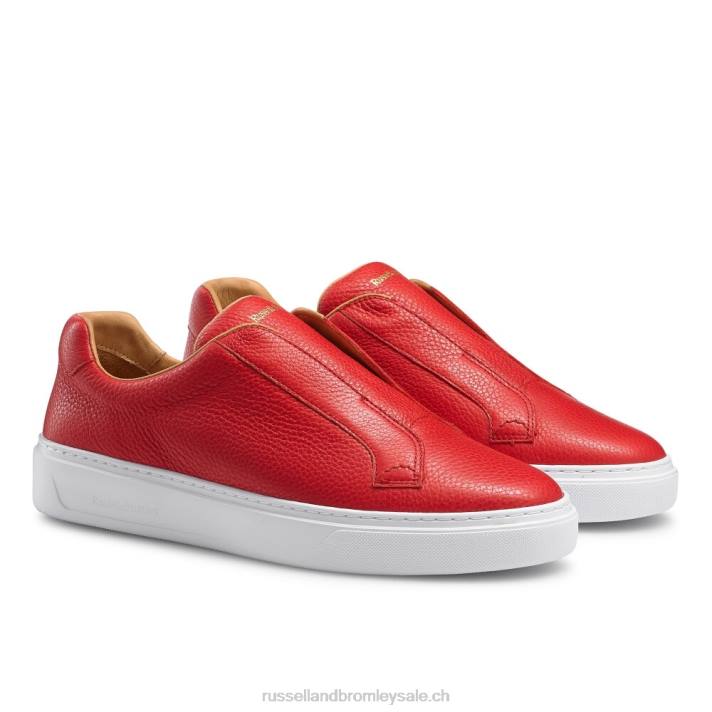 rouge 8BN6425 Hommes Russell And Bromley baskets sans lacets slipway