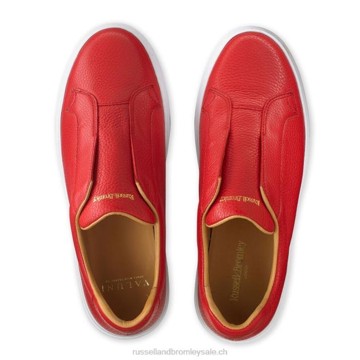 rouge 8BN6425 Hommes Russell And Bromley baskets sans lacets slipway