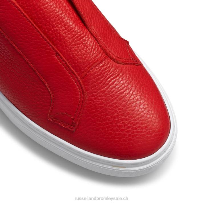 rouge 8BN6425 Hommes Russell And Bromley baskets sans lacets slipway