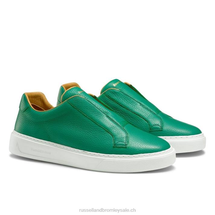 vert 8BN6437 Hommes Russell And Bromley baskets sans lacets slipway