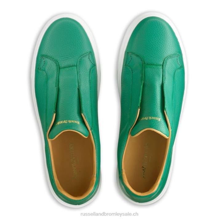 vert 8BN6437 Hommes Russell And Bromley baskets sans lacets slipway