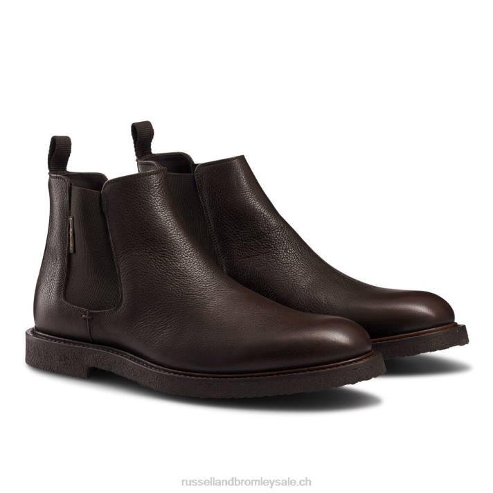 brun 8BN6617 Hommes Russell And Bromley semelle crêpe dublin chelsea