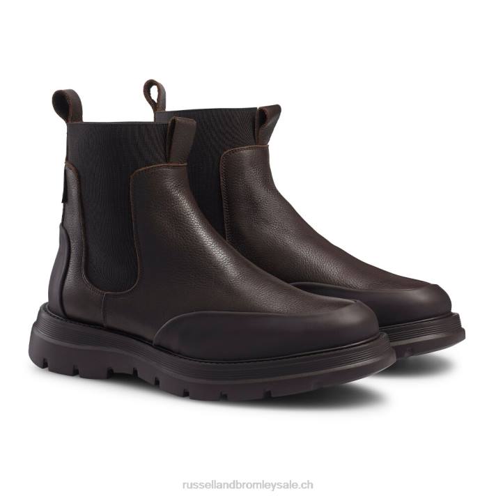 brun 8BN6619 Hommes Russell And Bromley conquérir m garde-boue chelsea boot