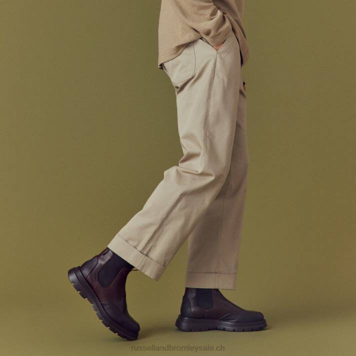 brun 8BN6619 Hommes Russell And Bromley conquérir m garde-boue chelsea boot