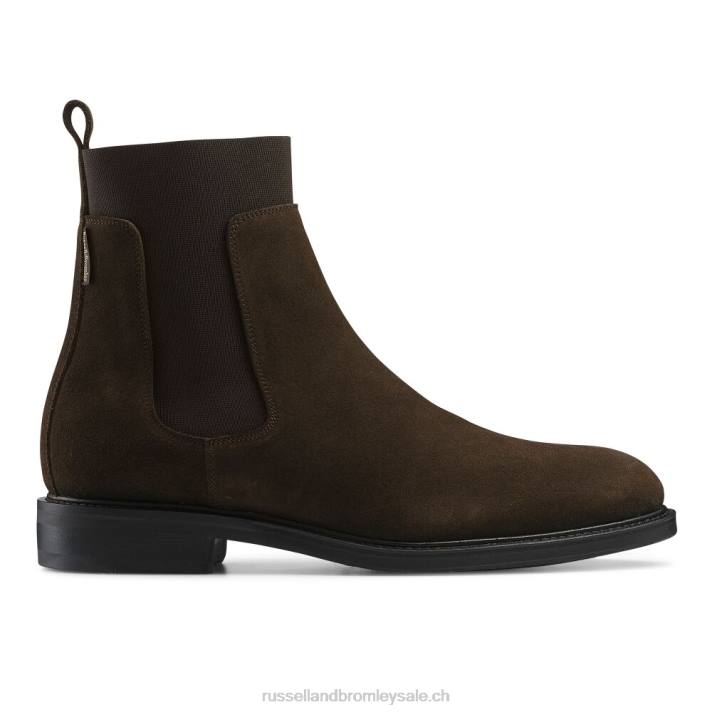 brun 8BN6621 Hommes Russell And Bromley botte chelsea du bataillon