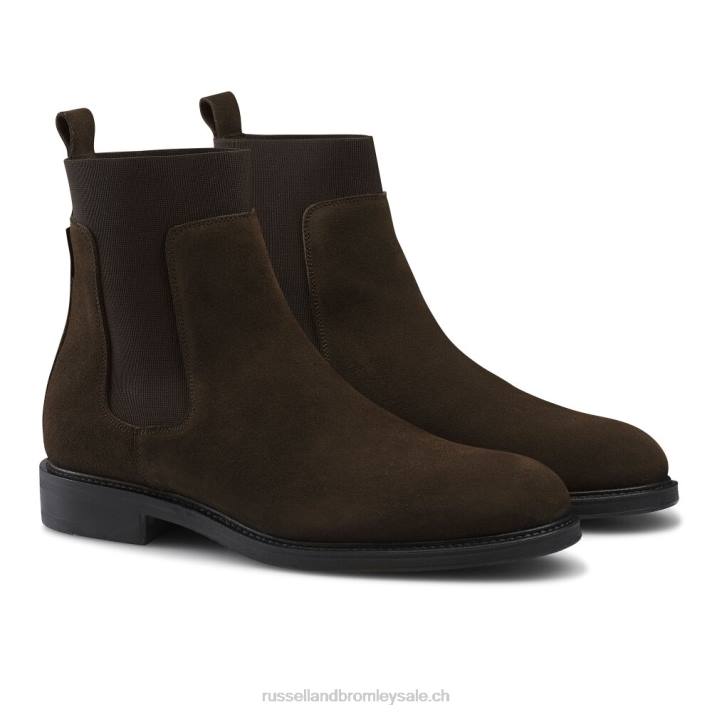 brun 8BN6621 Hommes Russell And Bromley botte chelsea du bataillon