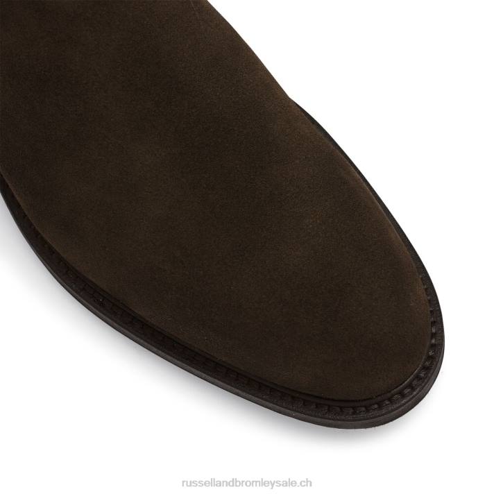 brun 8BN6621 Hommes Russell And Bromley botte chelsea du bataillon