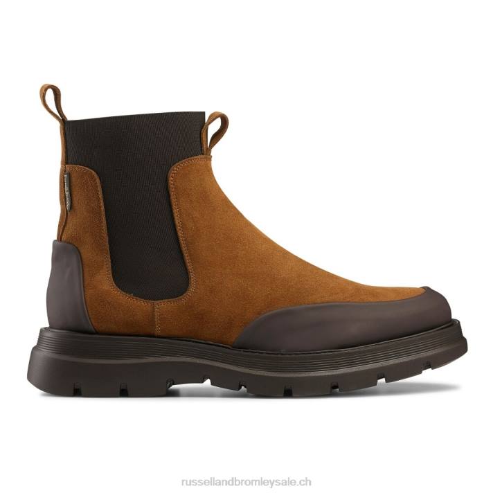 brun 8BN6625 Hommes Russell And Bromley conquérir m garde-boue chelsea boot