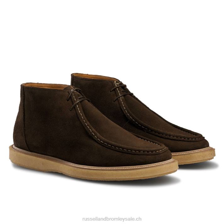 brun 8BN6627 Hommes Russell And Bromley botte trappeur semelle crêpe jasper
