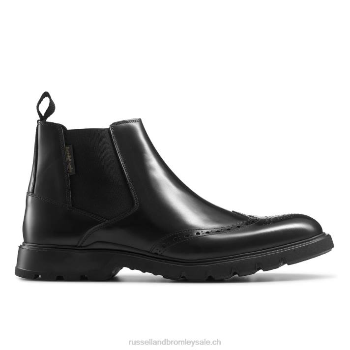 noir 8BN6613 Hommes Russell And Bromley bottines chelsea farringdon à détails richelieu