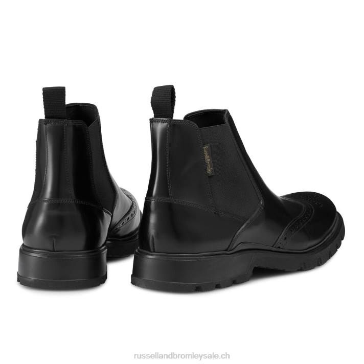 noir 8BN6613 Hommes Russell And Bromley bottines chelsea farringdon à détails richelieu