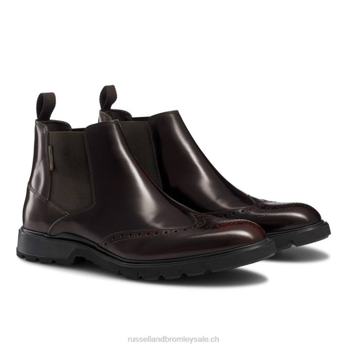 rouge 8BN6606 Hommes Russell And Bromley bottines chelsea farringdon à détails richelieu