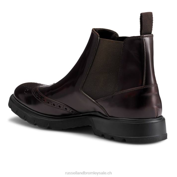 rouge 8BN6606 Hommes Russell And Bromley bottines chelsea farringdon à détails richelieu