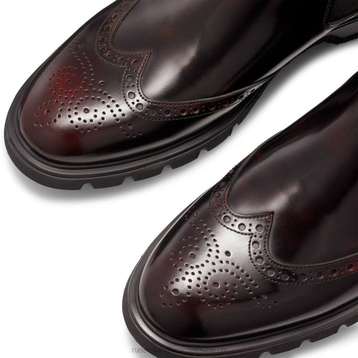 rouge 8BN6606 Hommes Russell And Bromley bottines chelsea farringdon à détails richelieu