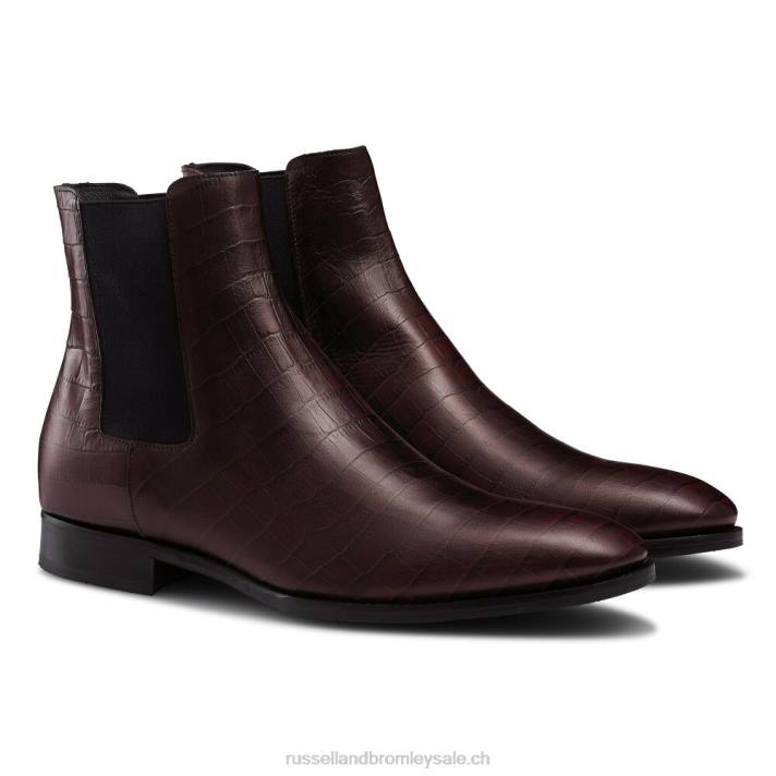 rouge 8BN6615 Hommes Russell And Bromley botte chelsea en bois d\'érable