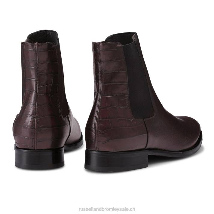 rouge 8BN6615 Hommes Russell And Bromley botte chelsea en bois d\'érable