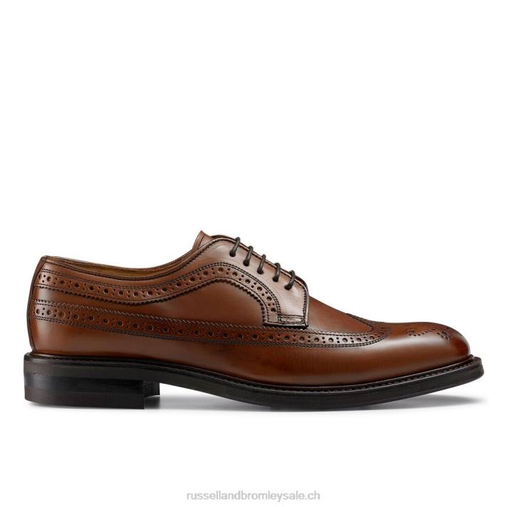 brun 8BN6581 Hommes Russell And Bromley derbies à semelle en caoutchouc southport