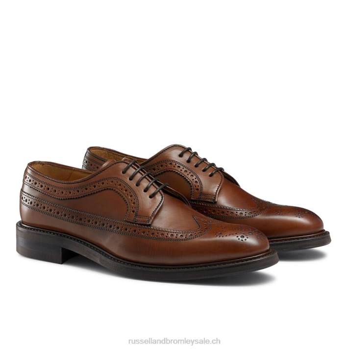 brun 8BN6581 Hommes Russell And Bromley derbies à semelle en caoutchouc southport