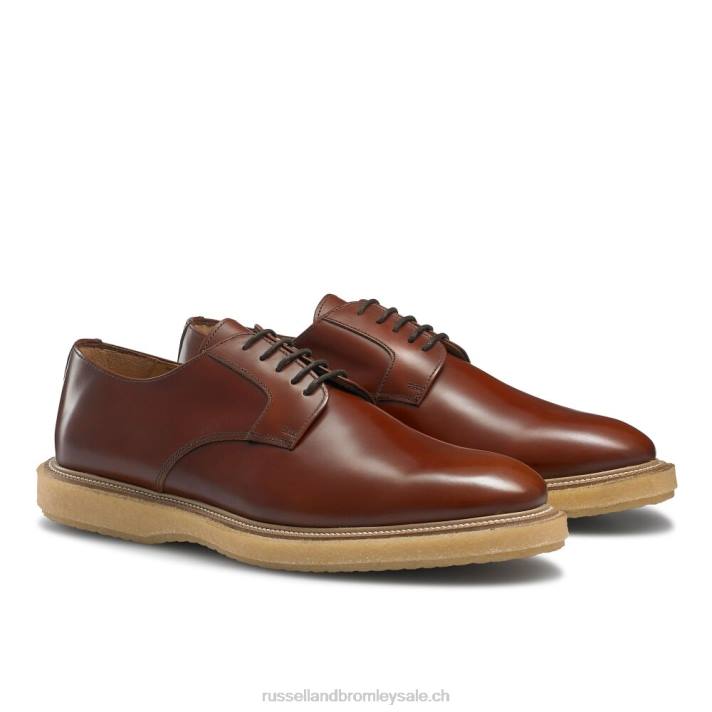 brun 8BN6598 Hommes Russell And Bromley derby scintillant de porto